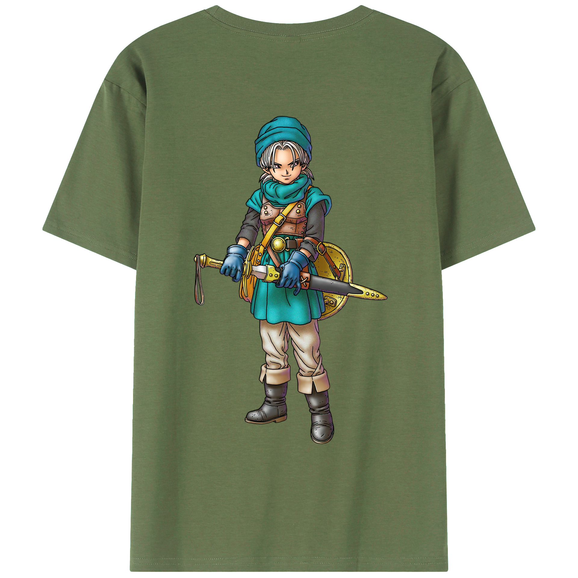 （画像用） ドラゴンクエスト Doragon Kuesuto Dragon Quest 綿100％ メンズ半袖Tシャツ（バックプリント） 通気性